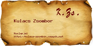 Kulacs Zsombor névjegykártya